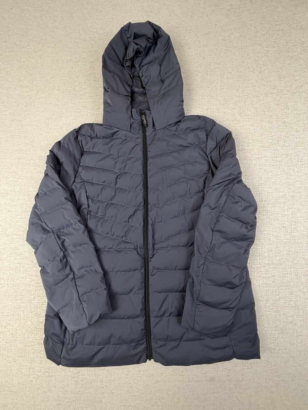 32 Degrees Heat Women’s XXL Gray Hooded Stretch Puffer Jacket Full Zip